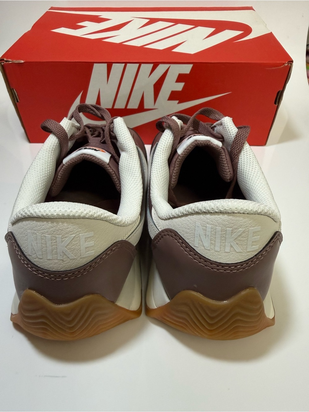 Nike Mauve Retro Runner with White Swoosh and Gum Outsole - Picture 3 of 6